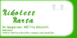 nikolett marta business card